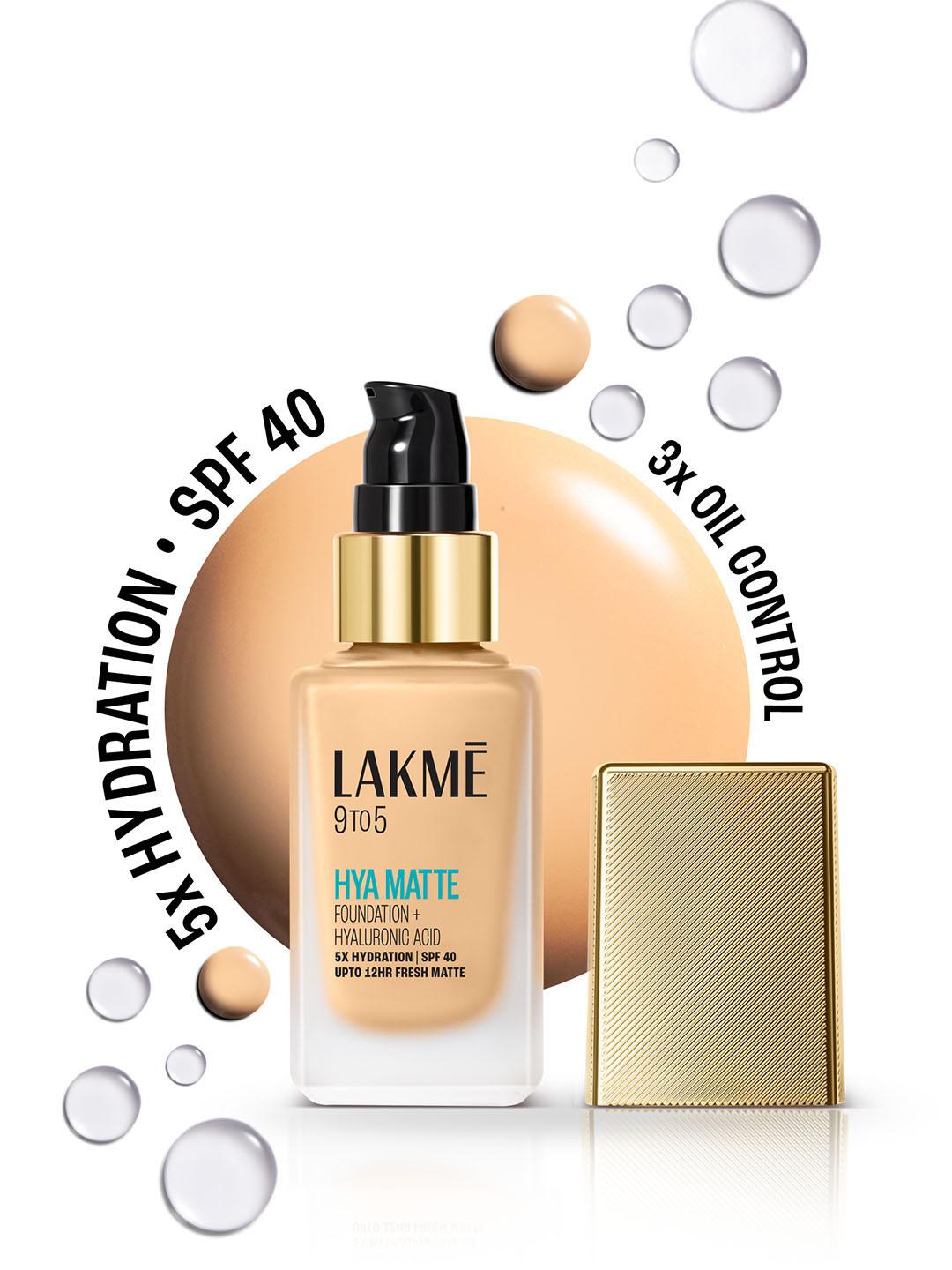 Buy Lakme 9to5 Hya Matte Foundation With Hyaluronic Acid & SPF40 25ml Warm Creme W120 - - Personal Care for Women