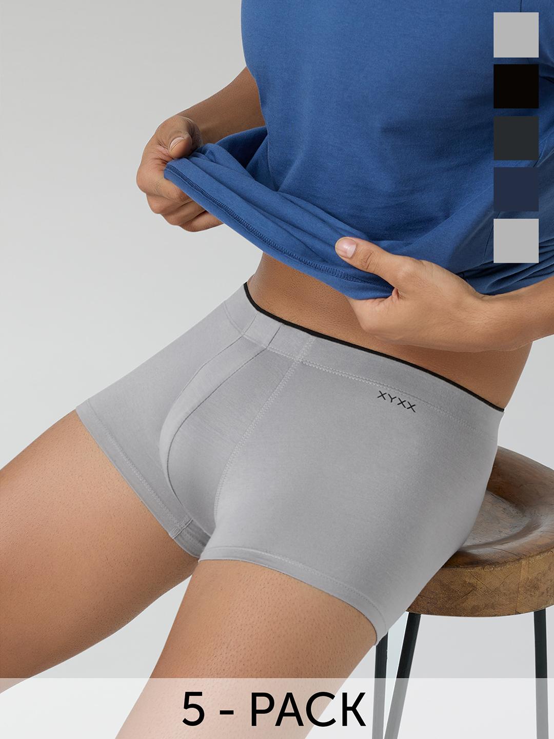 Buy XYXX Men Pack Of 5 Solid Trunks XYTRNK5PCKN211 - - Apparel for Men