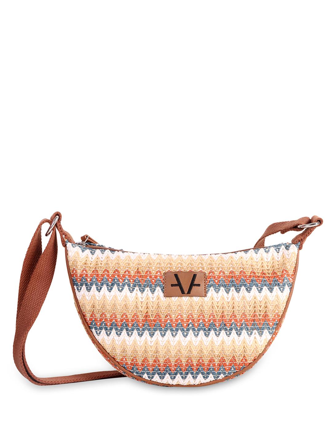 Buy Avake Lightweight Raffia Vegan Leather Sling Bag - Handbags for ...