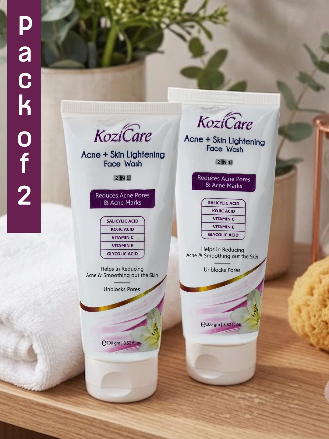 Buy KOZICARE Set Of 2 Acne + Skin Brightening Face Wash 100 G - - Personal Care for Unisex