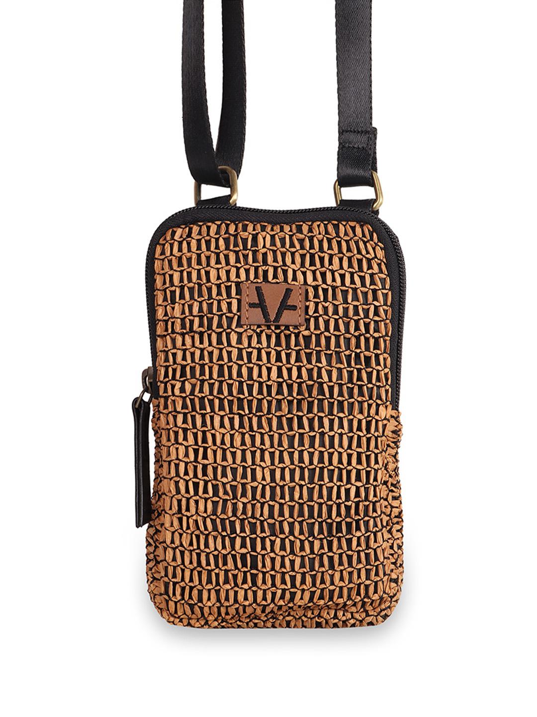 Buy Avake Lightweight Raffia Vegan Leather Mobile Pouch - Handbags for ...