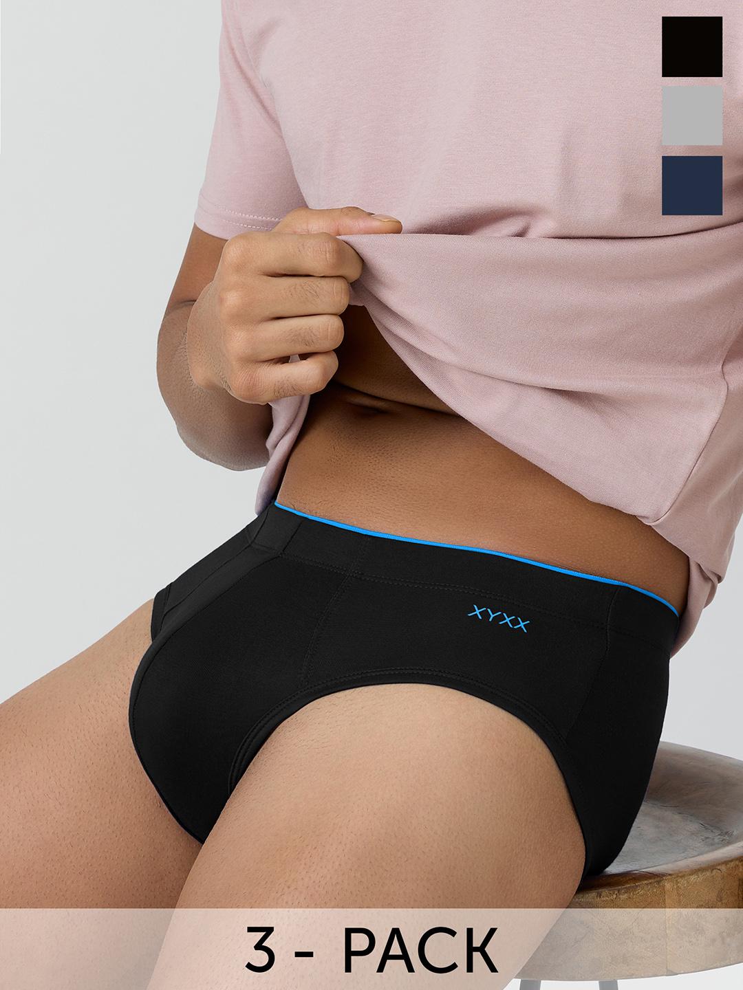 Buy XYXX Men Solid Pack Of 3 Uno IntelliSoft Micro Modal Brief XYBRF3PCKN491 -  - Apparel for Men