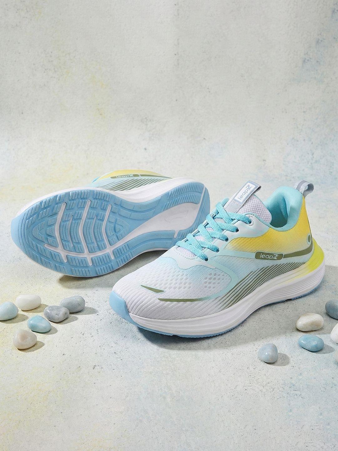 Buy Liberty LEAP7X Women Pink & Teal Blue Knit Mesh Lace Up Running Shoes Cushioned - - Footwear for Women
