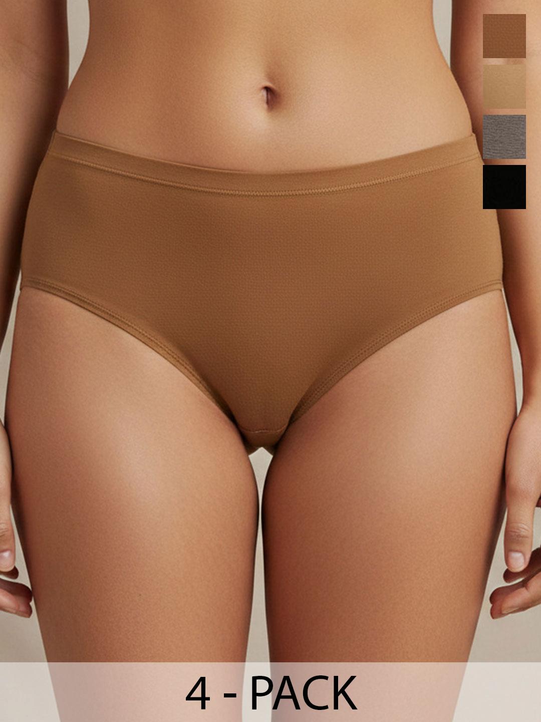 Buy Moda Rapido Women Pack Of 4 Cotton Hipster Briefs -  - Apparel for Women