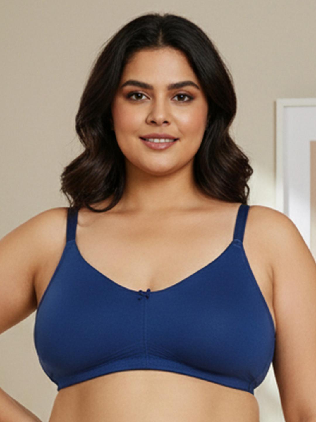 Buy Zivame Navy Blue Solid Non Wired Non Padded Everyday Bra - - Apparel for Women