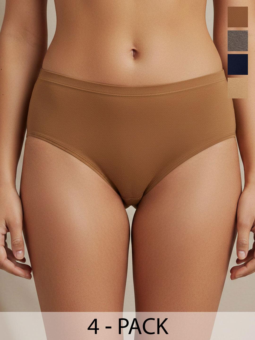 Buy Moda Rapido Women Pack Of 4 Cotton Hipster Briefs - - Apparel for Women