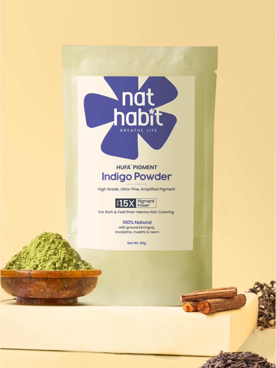 Buy Nat Habit HUFA Pigment Indigo Powder Natural Hair Color Dye 85g Black - - Personal Care for Unisex