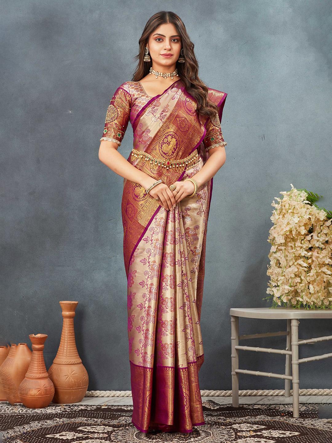 Buy Tankori Woven Design Zari  Dharmavaram Saree -  - Apparel for Women