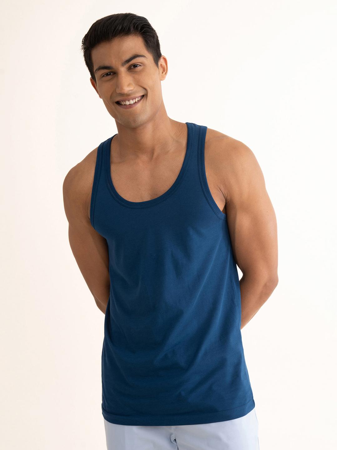 Buy DAMENSCH Round Neck Neo Cotton Anti Microbial Innerwear Vest - - Apparel for Men