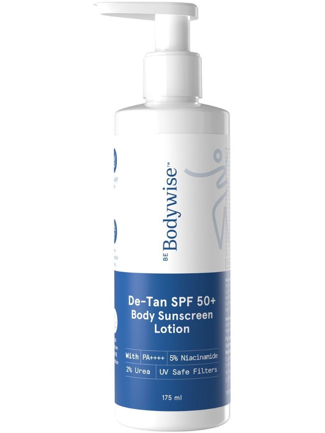 Buy Be Bodywise De Tan SPF 50+ Body Sunscreen Lotion PA++++ 175 Ml ...