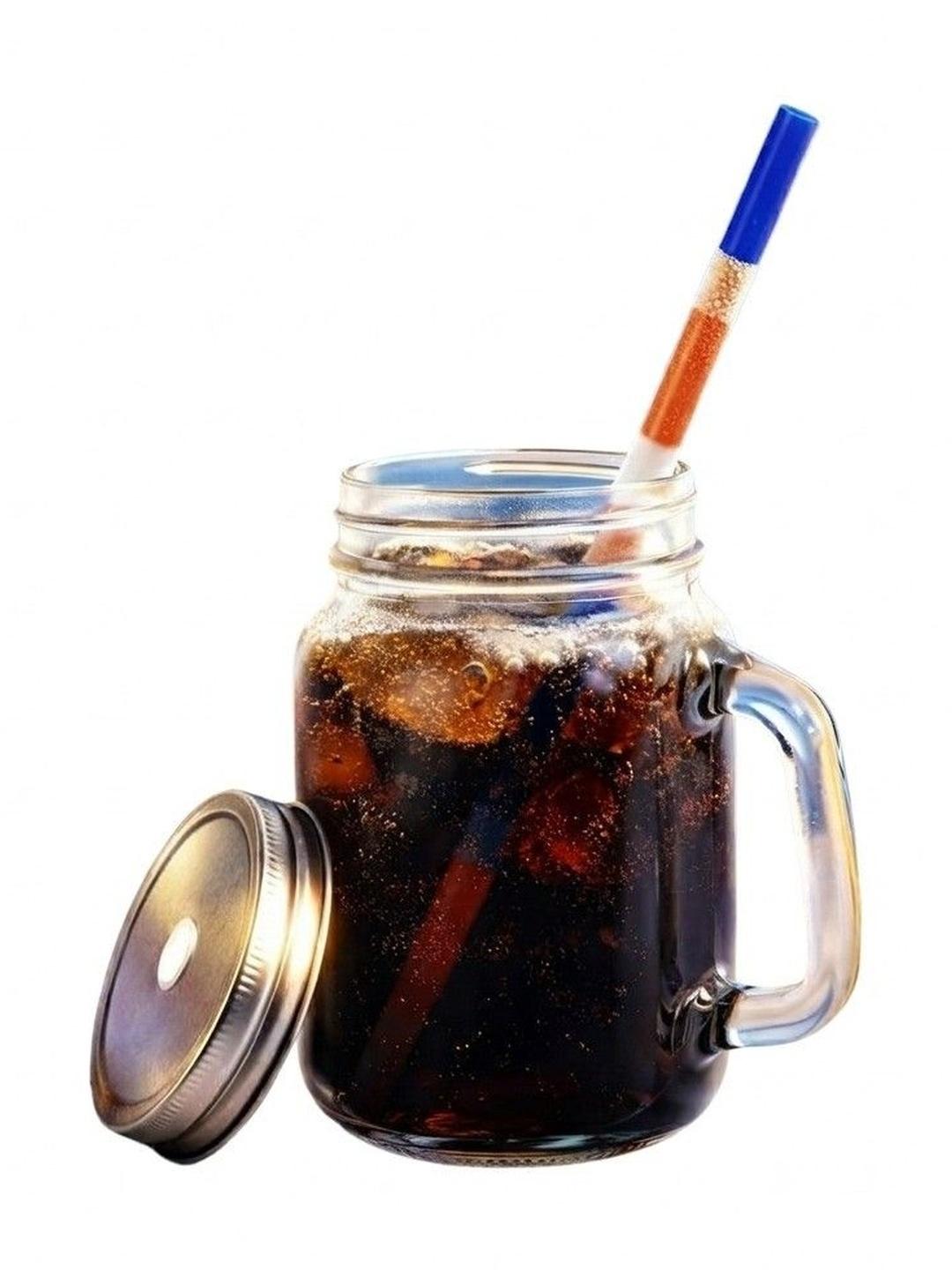 Buy Femora Glass Mason Jar With Straw & Handle Airtight Lid 450 ML - - Home for Unisex