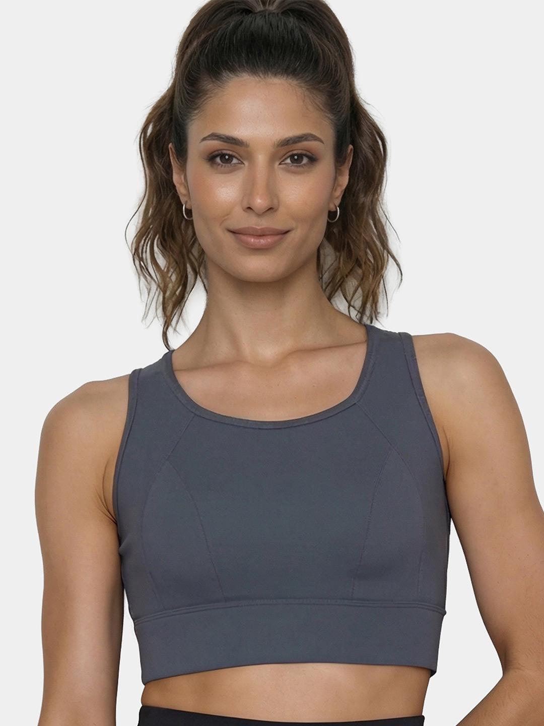 Buy Enamor Women Crew Neck Sleeveless Crop Sports Bra Hook & Eye Closure A205 -  - Apparel for Women