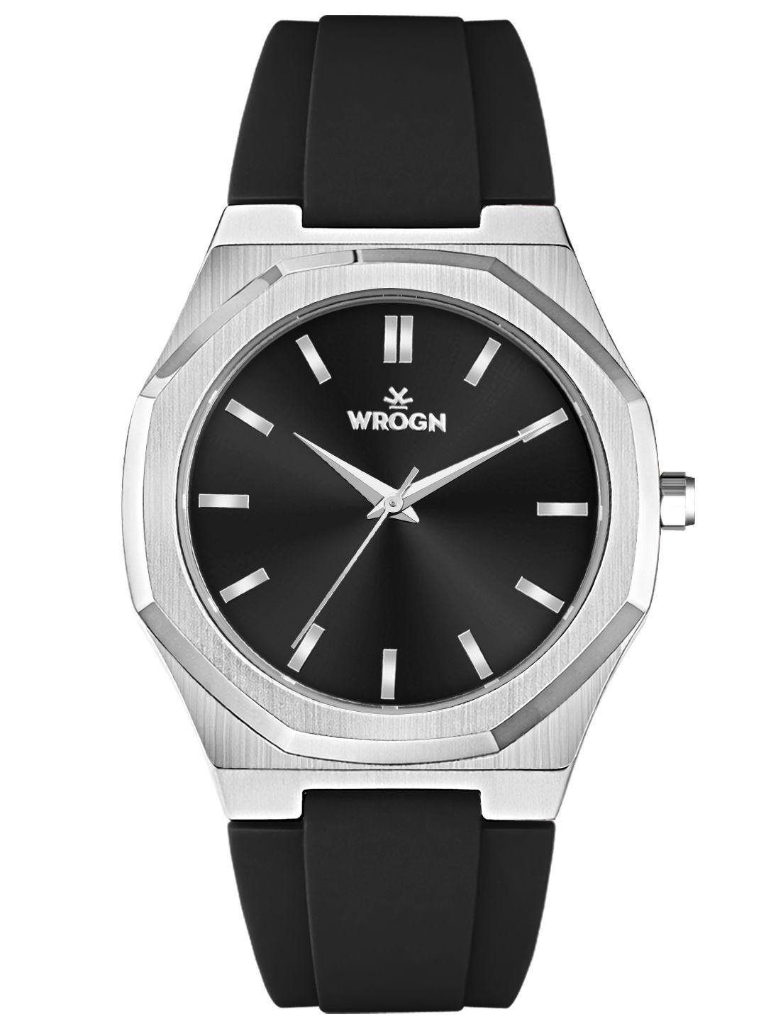 WROGN Men Brass Dial Analog Watch HOBWRG-CH789-SLBK - Image 1