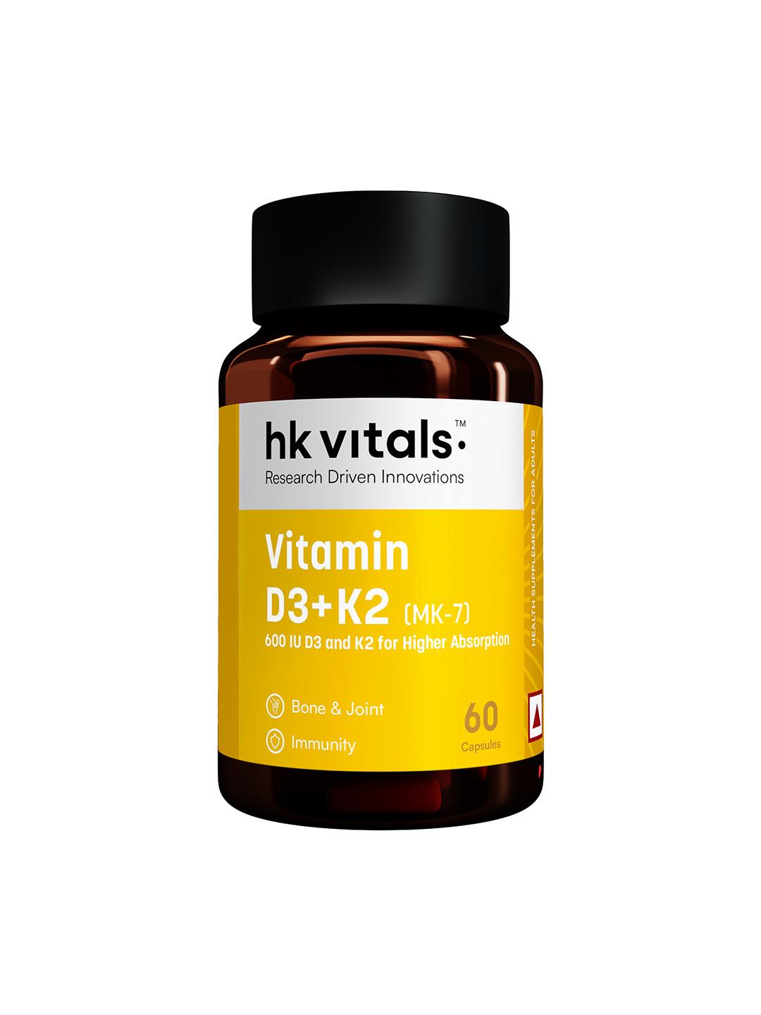 Buy HK VITALS Vitamin D3 + K2 (MK 7), 60 Capsules -  - Personal Care for Unisex