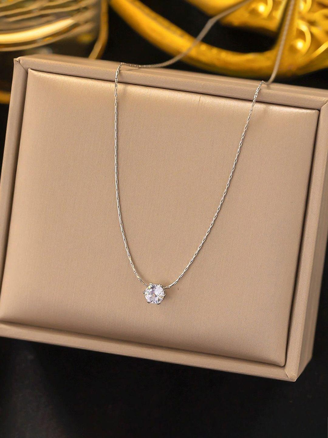 Buy Jewels Galaxy Silver Plated Contemporary Pendants With Chains -  - Accessories for Women