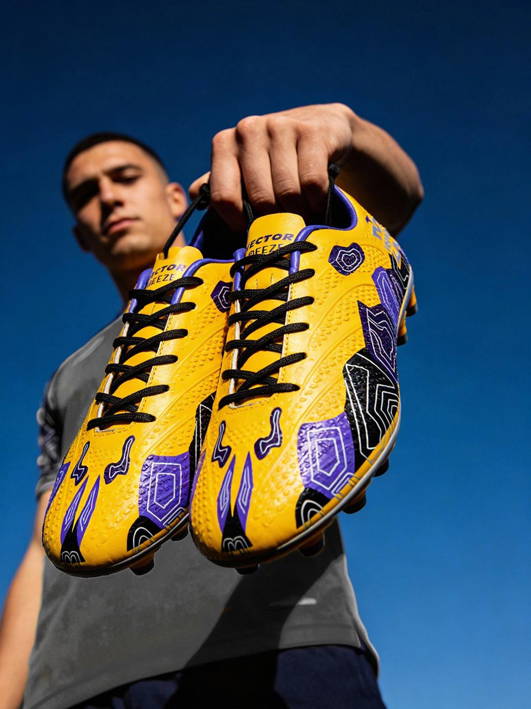 Buy VECTOR X Breeze Pro Fully Embossed Synthetic Upper Double Colour TPU Sole Football Shoes -  - Footwear for Men