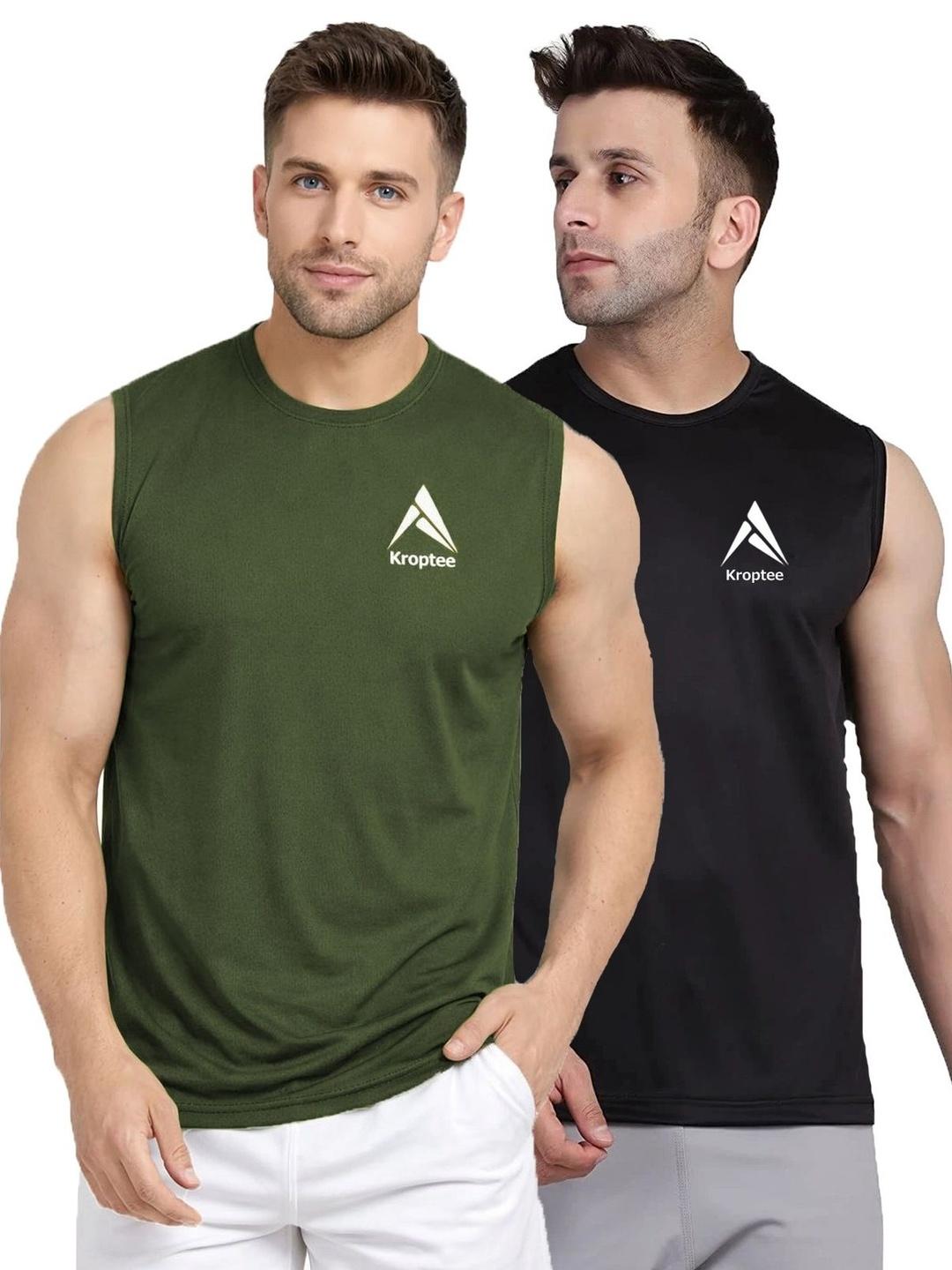 Buy Kroptee Pack Of 2 Cotton Blend Gym Vest - - Apparel for Men