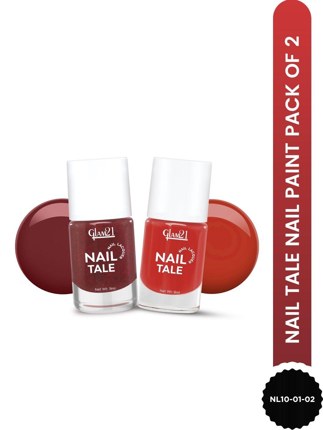 Buy GLAM21 Set Of 2 Nail Tale Nail Lacquer   01   02   9 Ml Each -  - Personal Care for Women