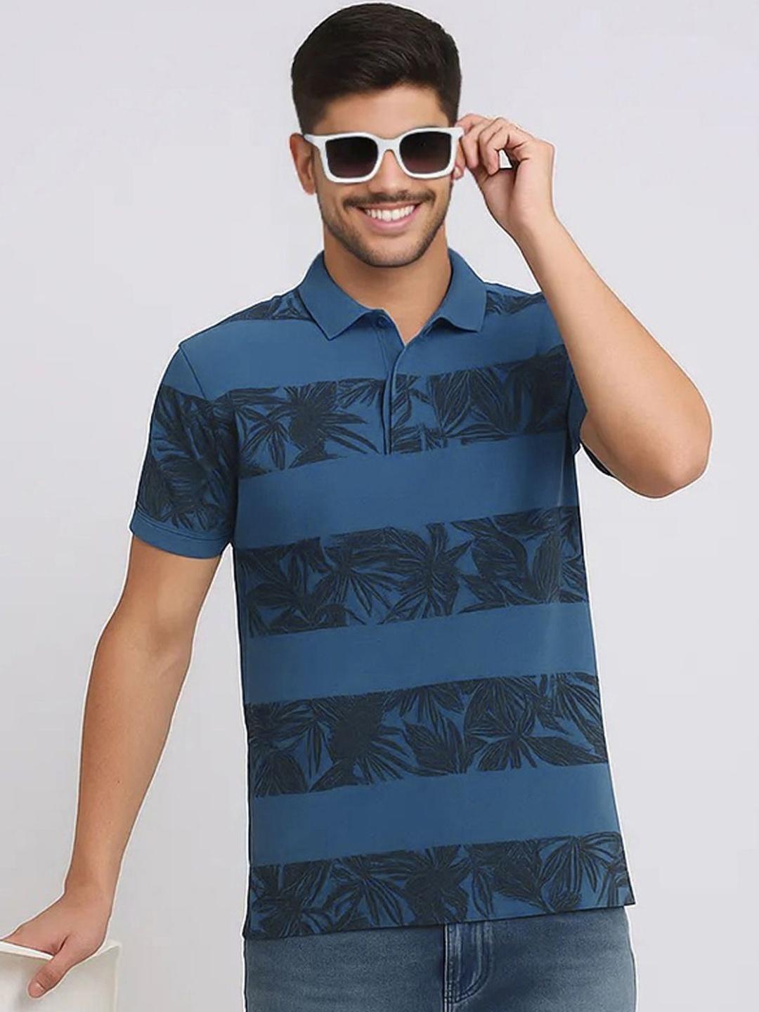 Buy SZN Men Floral Printed Polo Collar Tropical T Shirt - Tshirts for ...