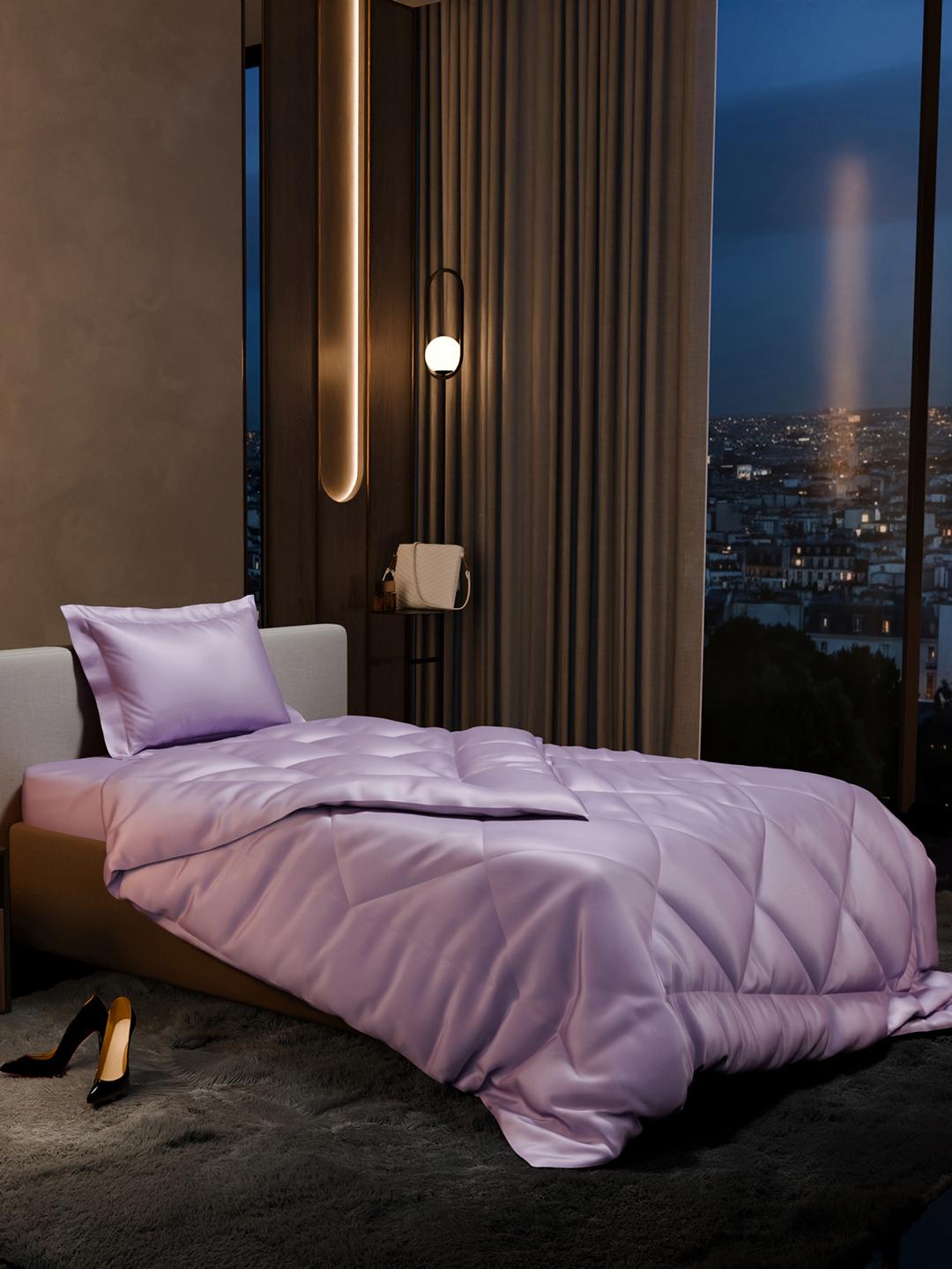 Buy Stoa Paris Date Night Collection Lavender Solid 3 Piece Single Regular Bedding Set - - Home for Unisex
