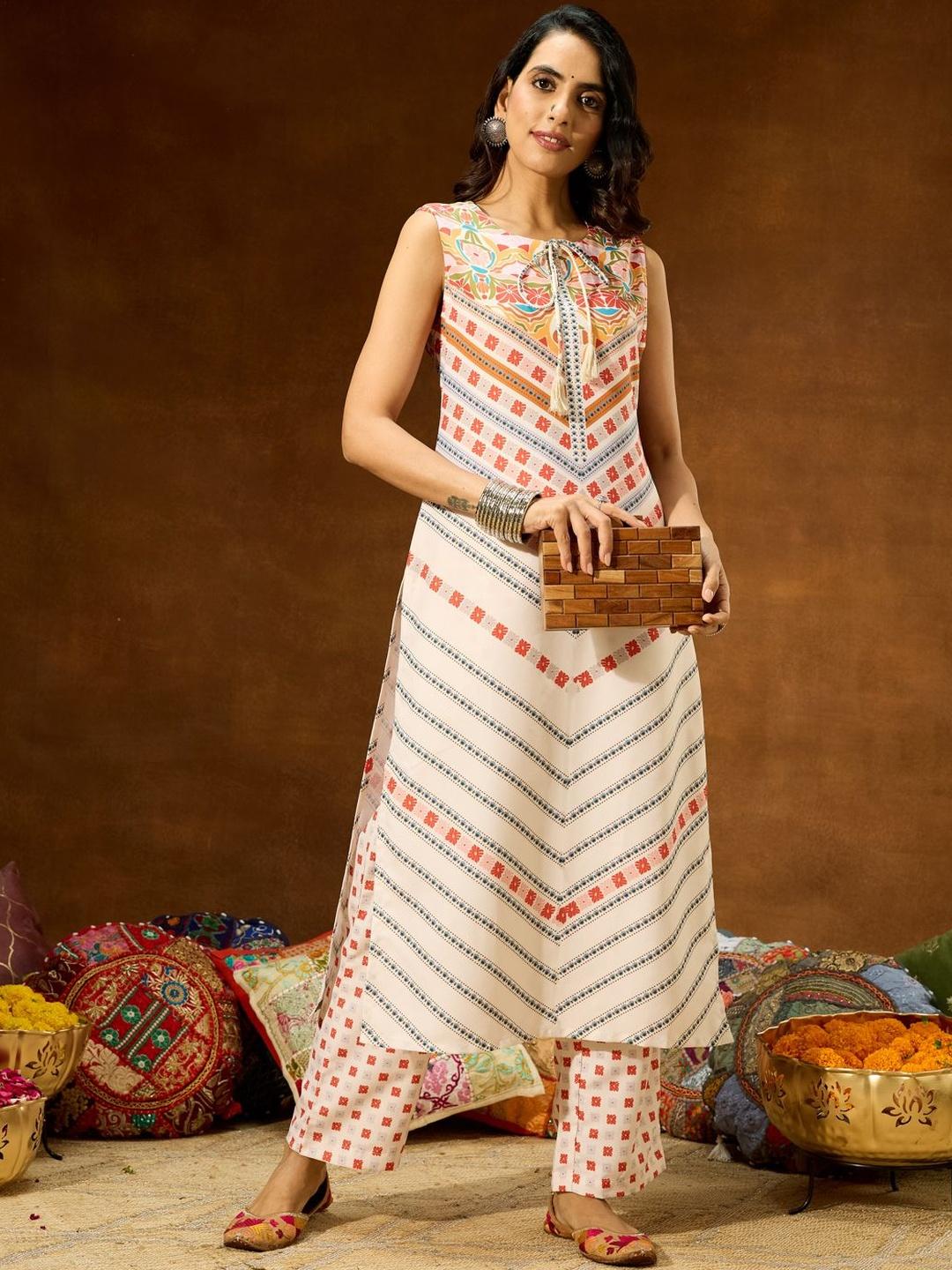 Buy KALINI Bohemian Printed Tunic With Palazzos - Co Or…