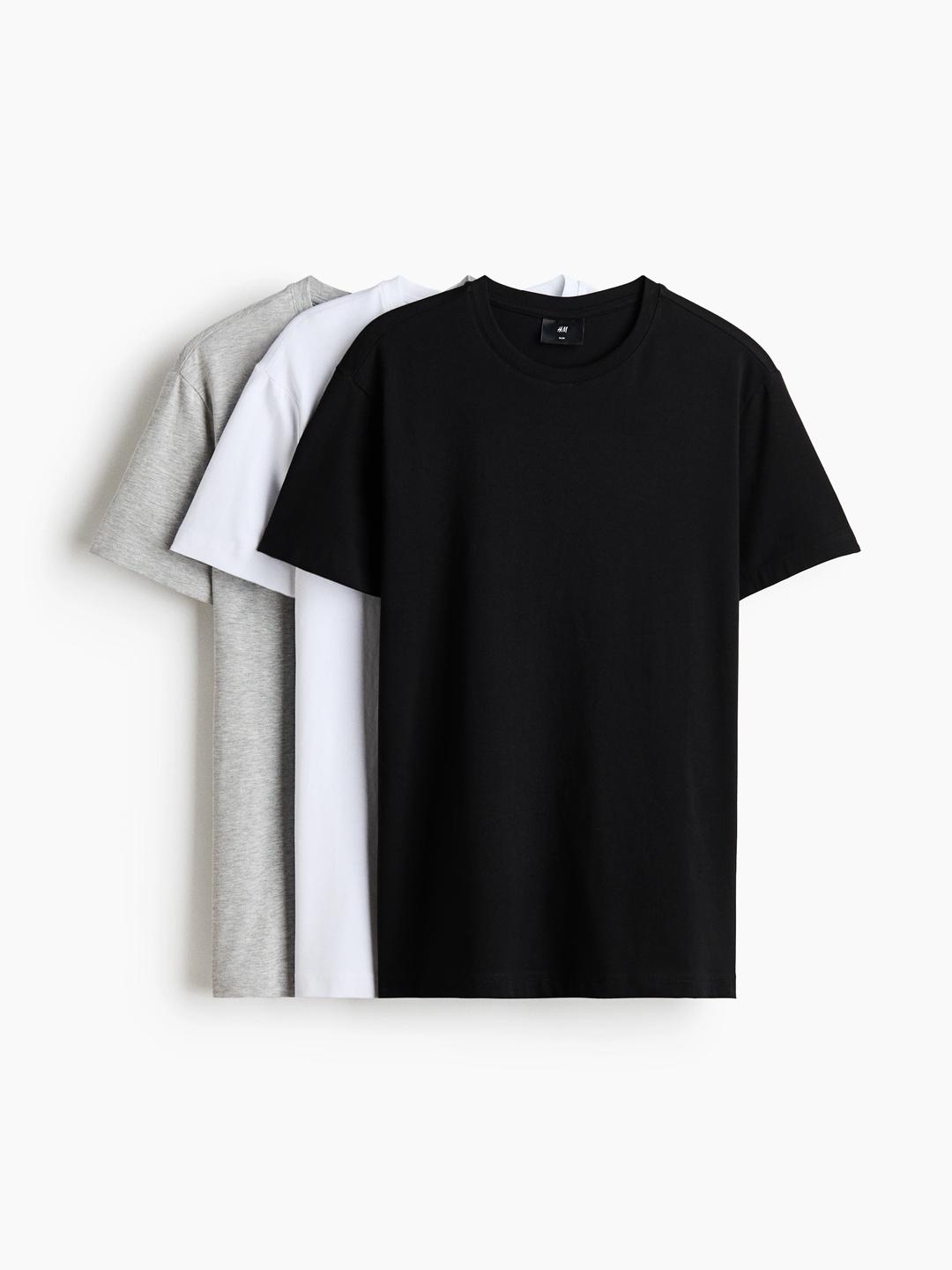 H&M 3-Pack Slim Fit T-Shirts