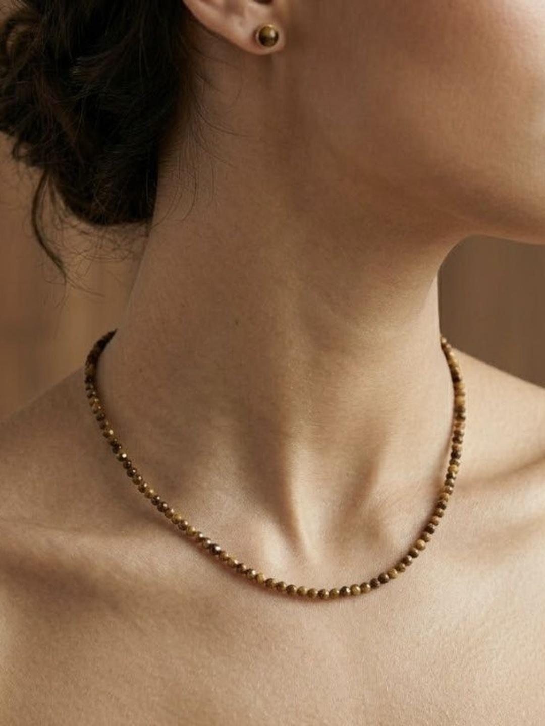 Buy Radheya Gems Tiger Eye Faceted Silver Plated Handcrafted Necklace - - Accessories for Women