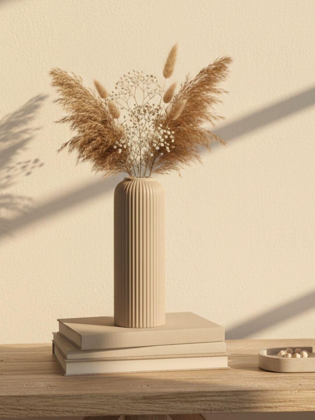 Buy Kreative Arts Beige Ceramic Flower Vase -  - Home for Unisex