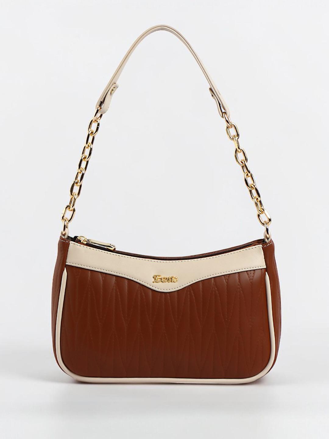 Buy Exotic Textured Half Moon Shoulder Bag With Quilted Handbag - - Accessories for Women
