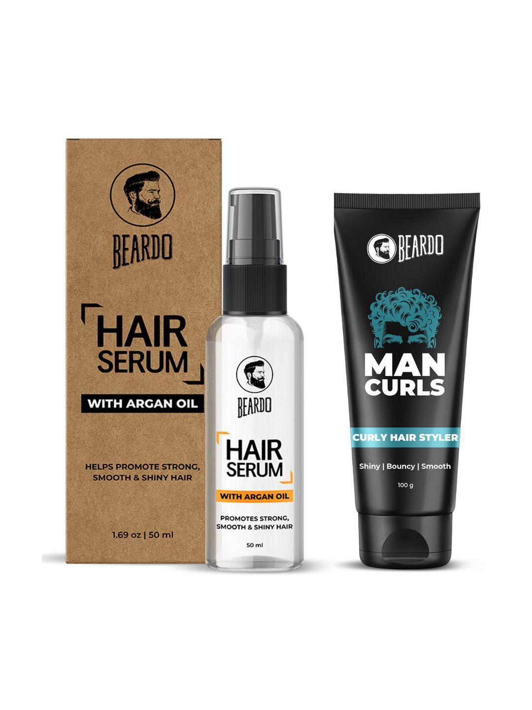 BEARDO Man Curls Hair Styler Cream 100g & Argan Oil Hair Serum 50ml - Image 1
