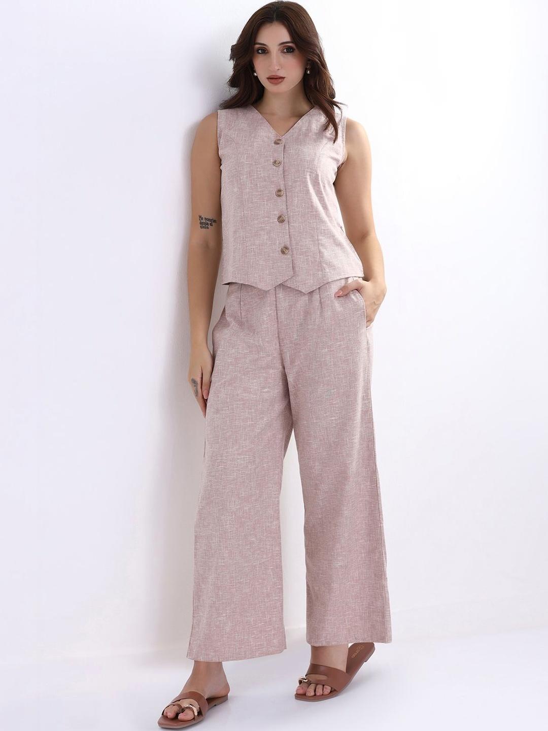 Buy TAHVO Self Design Vest Top With Palazzos -  - Apparel for Women