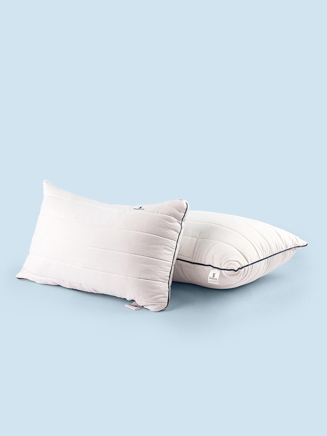 Buy Sleepstore Granules White Quilted 2 Pcs Rectangle Luxury Soft Cushion 12 X 18 Inches -  - Home for Unisex