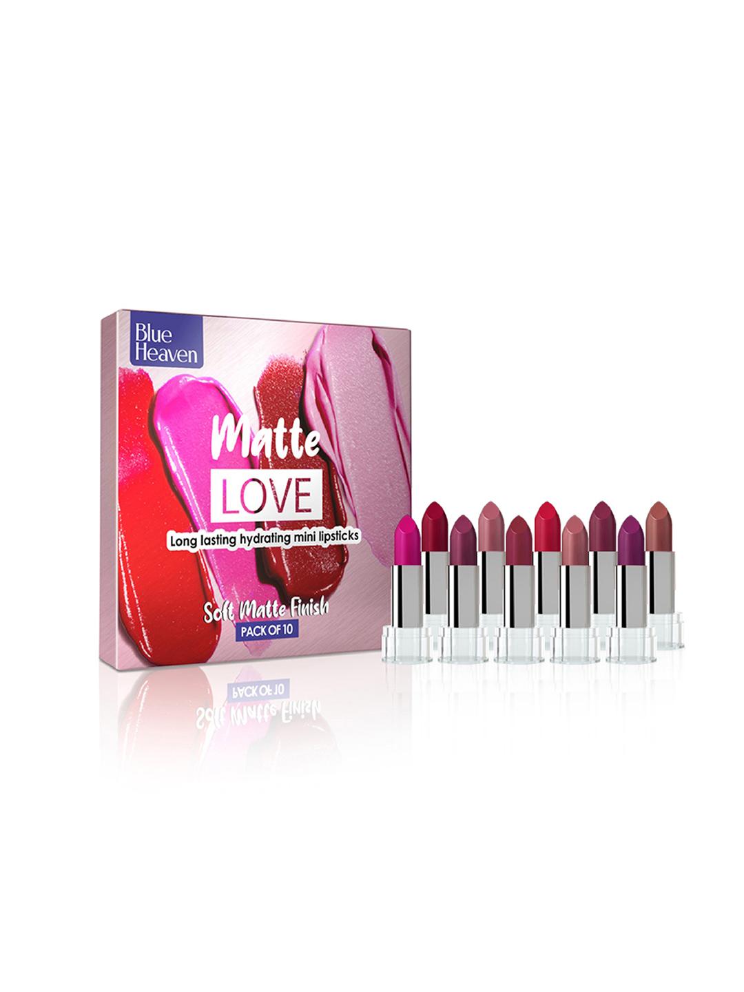 Blue Heaven 10 Matte Love Mini Lipsticks (1.3g each) Pack of 10