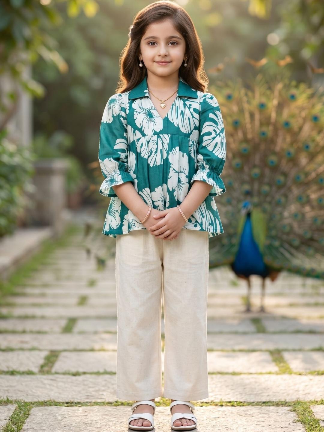 Buy KALINI Girls Printed Tunic With Trousers -  - Apparel for Girls