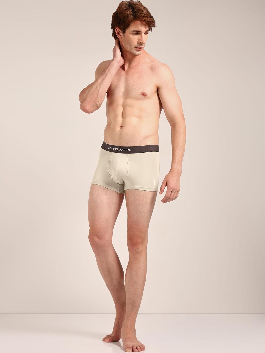 Buy U.S. Polo Assn. Pack Of 2 Cotton Blend Solid Trunks - - Apparel for Men
