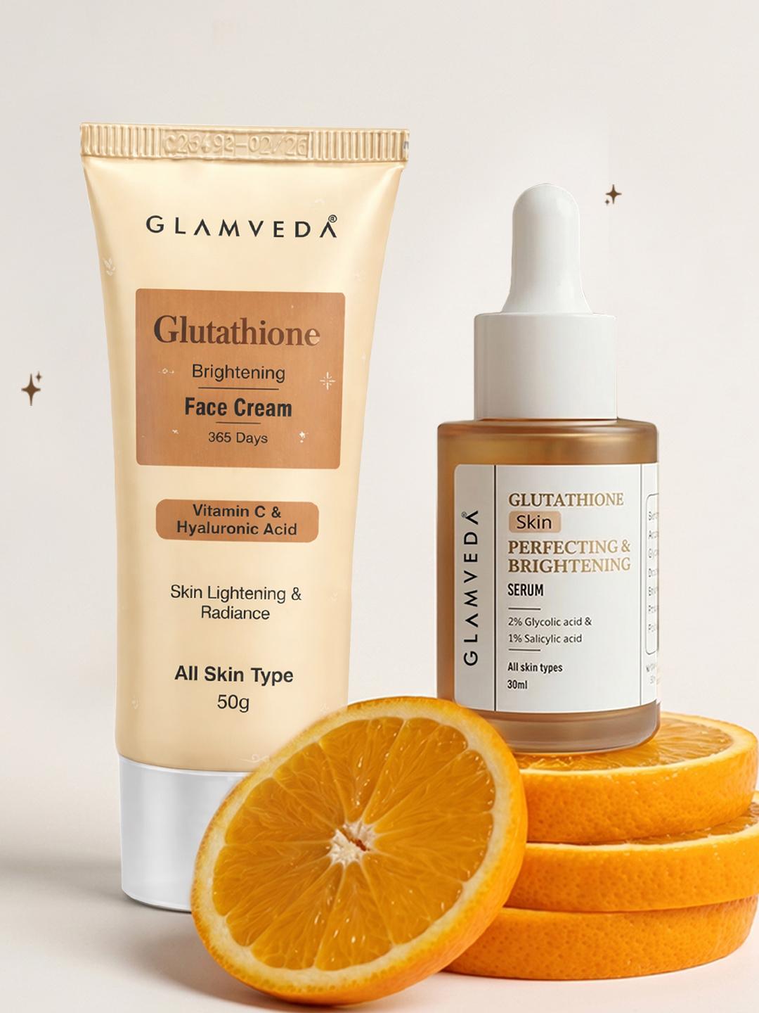 Buy GLAMVEDA Set Of 2 Glutathione Face Serum 20 Ml & Glutathione Face Cream 50 G - - Personal Care for Unisex