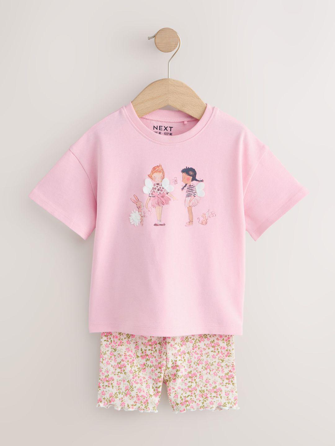 Buy NEXT Girls Graphic Printed T Shirt With Shorts - - Apparel for Girls