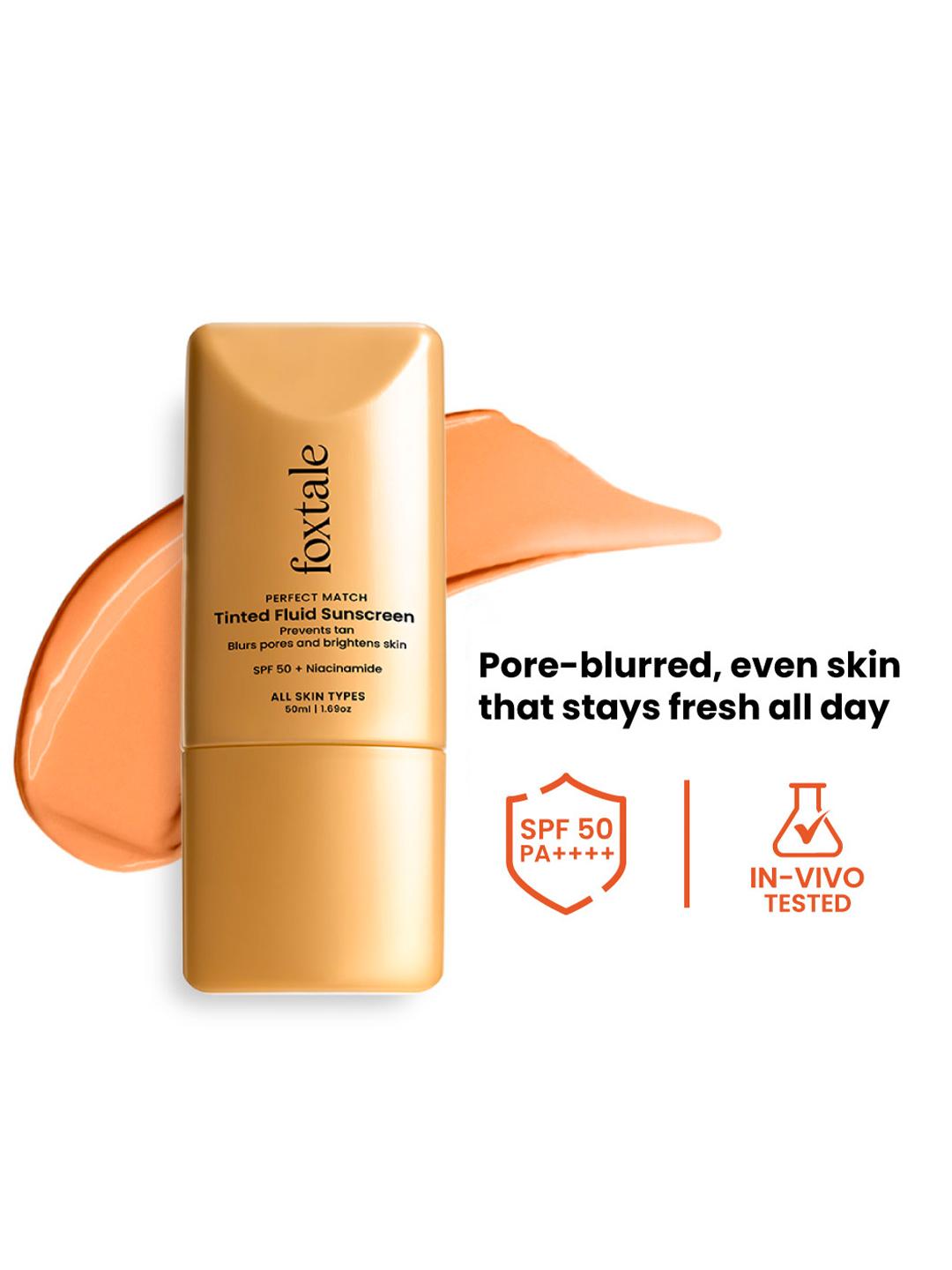 Buy FoxTale Tinted Sunscreen With SPF 50 PA++++ Clay UVA/UVB Protection 50ml - - Personal Care for Unisex