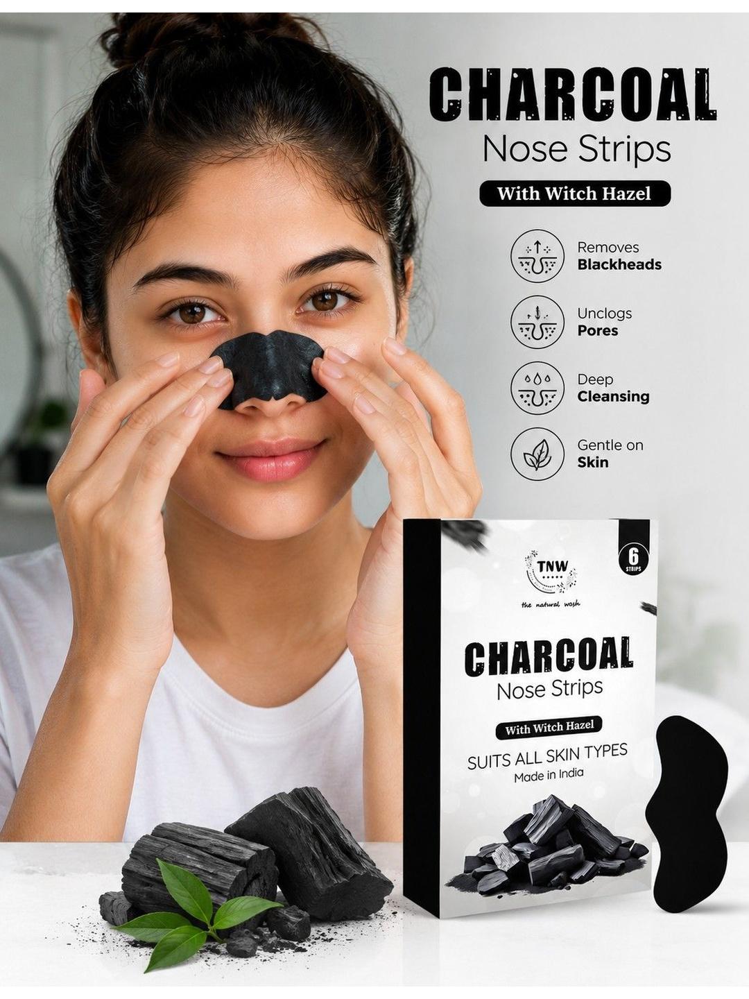 TNW the natural wash TNW Charcoal Nose Strips - 6 Strips, Black