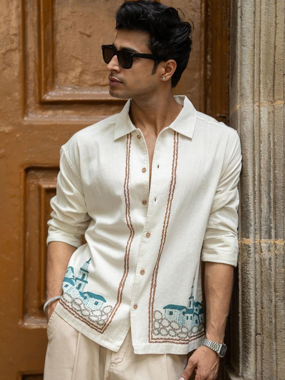 Powerlook Spread Collar Cotton Boxy Casual Shirt