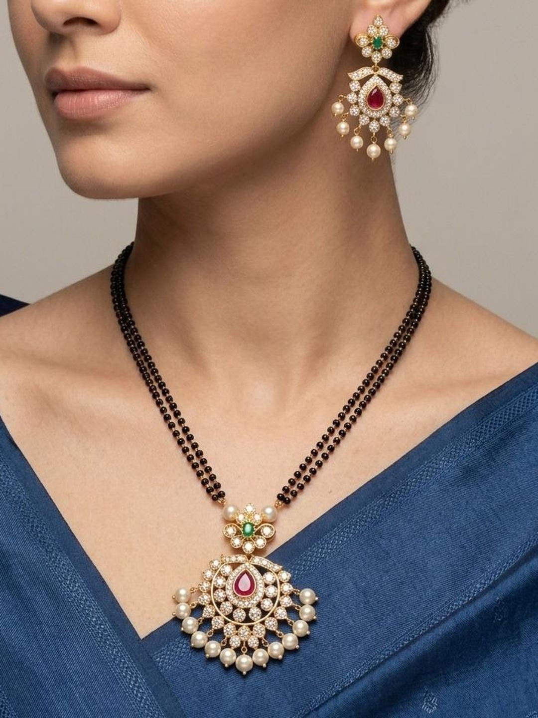 Buy Vedh Jewels Gold Plated Zircon Mangalsutra - - Accessories for Women