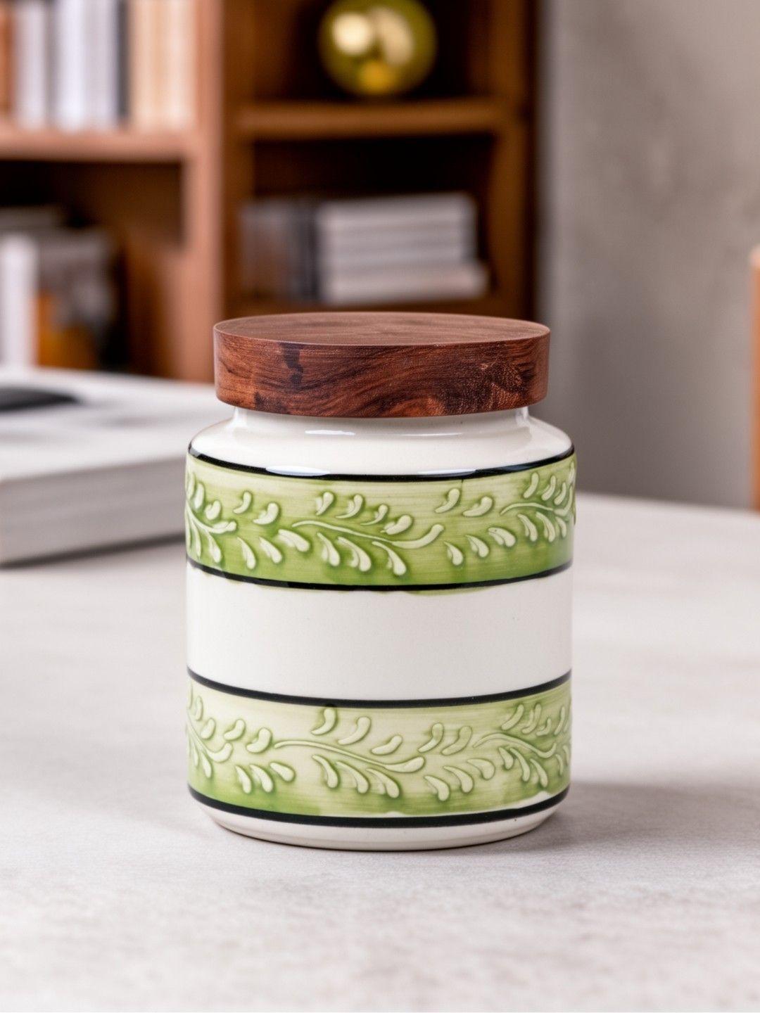 Buy VarEesha Green 2025 Ceramic Dishwasher And Microwave Safe Canister Container - - Home for Unisex