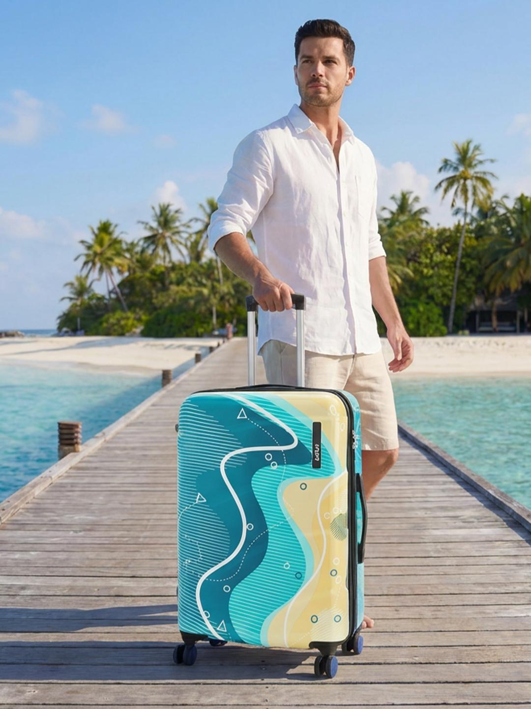 Buy Safari Coastline Printed Poly Carbonate Large Hard Trolley Bag   77 Cm -  - Accessories for Unisex