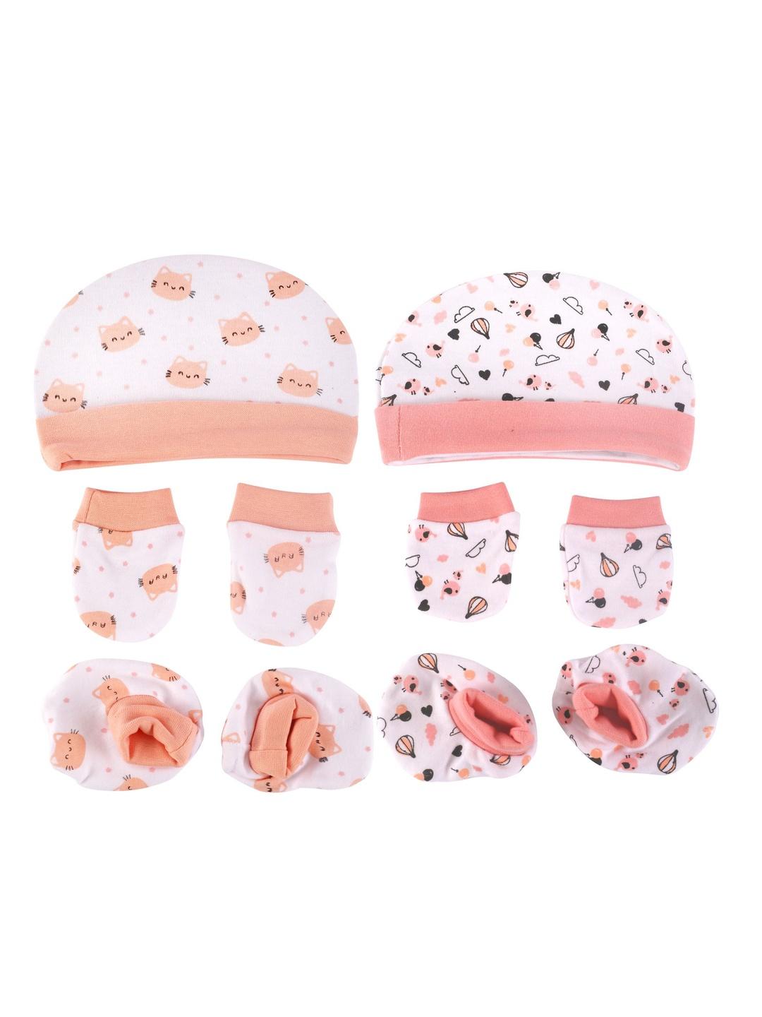 Buy Nuluv Infants Pack Of 2 Printed Cotton Cap Bootie & Mitten Set -  - Apparel for Unisex Kids