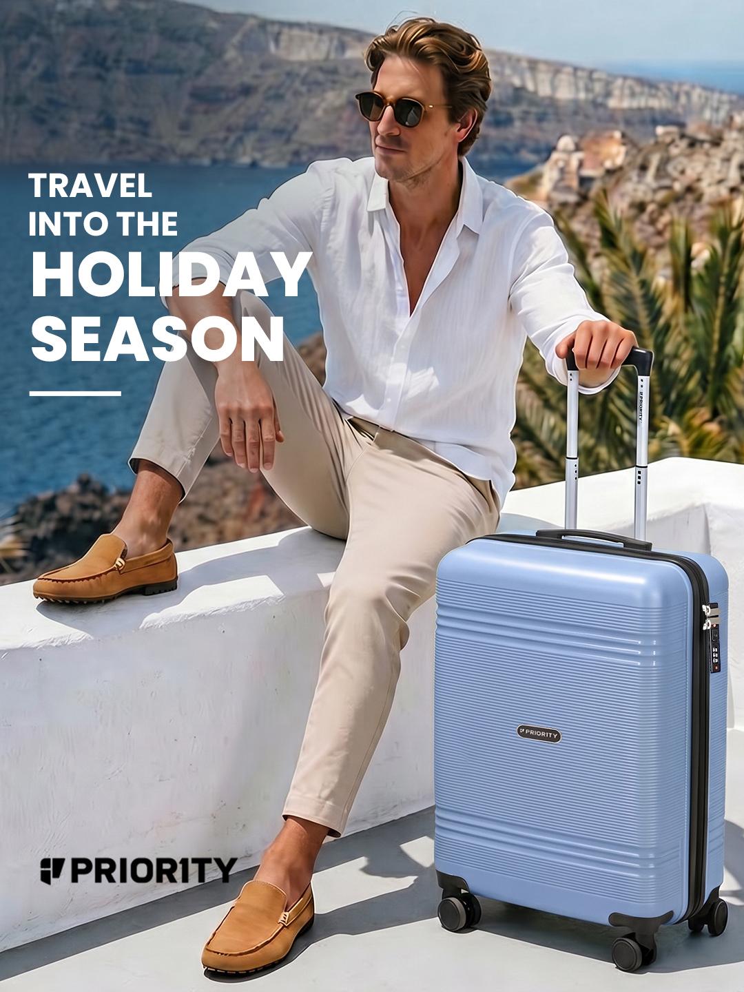 Buy Priority Textured 360Degree Rotation Hard Sided Cabin Trolley Suitcase Volume 48 L - - Accessories for Unisex
