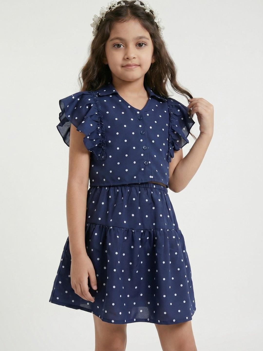 Buy Grit N Groove Ruffled Printed Top With Skirt -  - Apparel for Girls