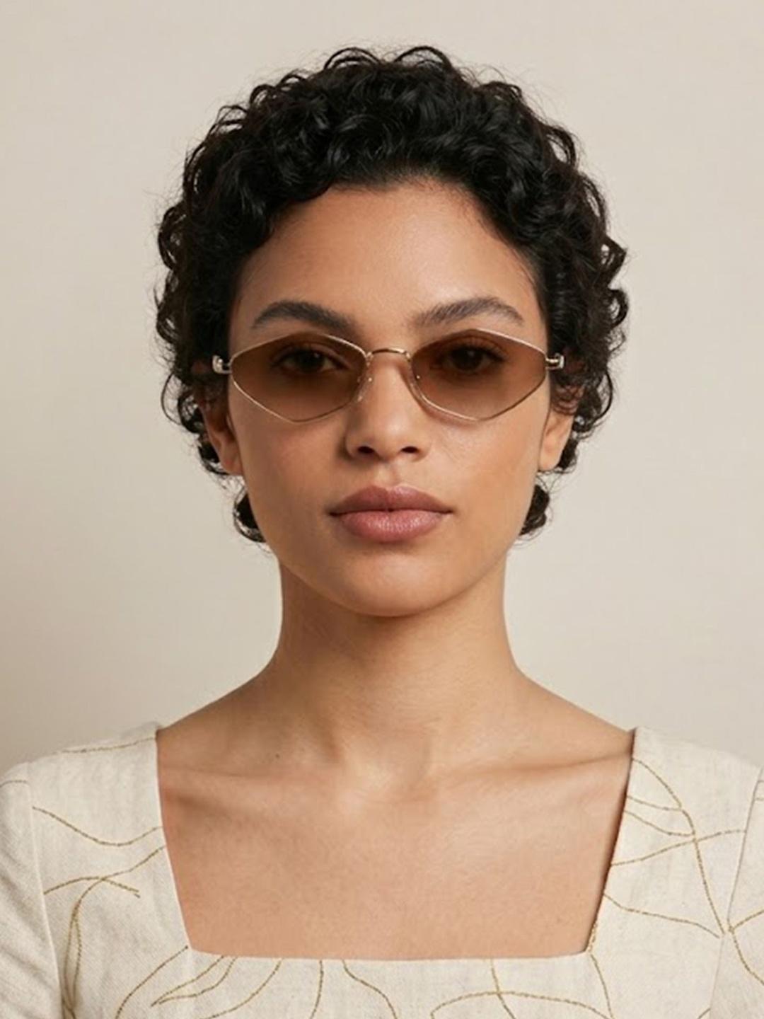Buy LULU & SKY Women Brown Lens & Gold Toned Other Sunglasses With - - Accessories for Women