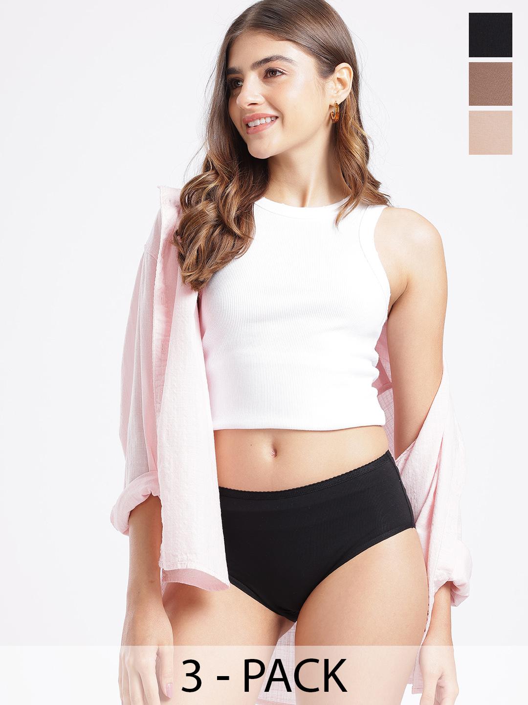Buy Glitchez Women Pack Of 3 Hipster Briefs - - Apparel for Women