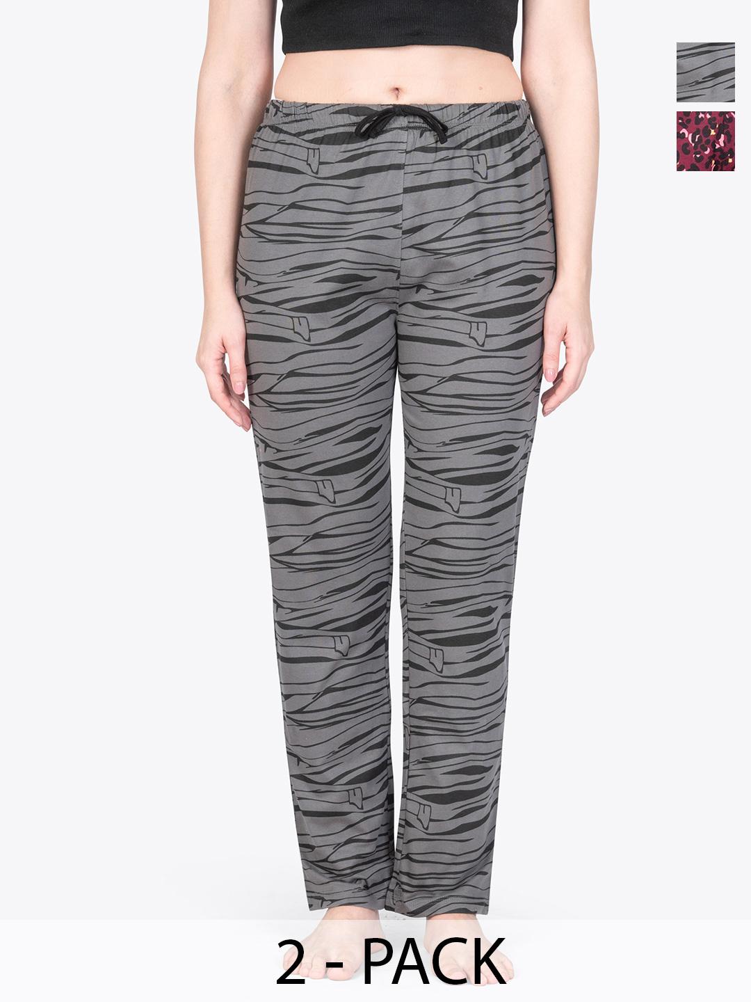 Buy Ariel Printed Cotton Mid Rise Straight Lounge Pants -  - Apparel for Women