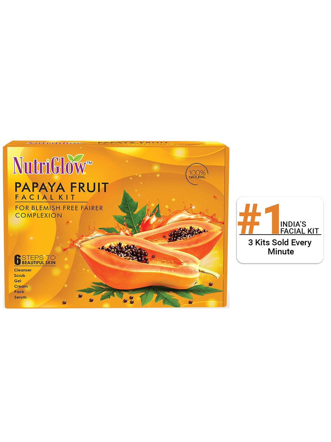 Buy NutriGlow Papaya Fruit Facial Kit For Glowing Skin Tan Removal Blemish Free - - Personal Care for Unisex at ₹179 – Myntra
